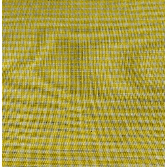 Yellow Gingham Cotton Fabric 1/2 Yard 44" Wide Material Quilting - Picture 2 of 5
